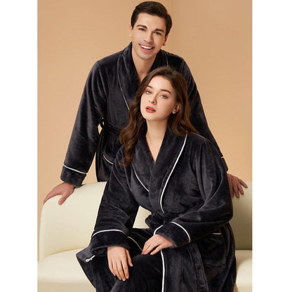 100% Flannel 4 Piece Long Robe Set for Couples