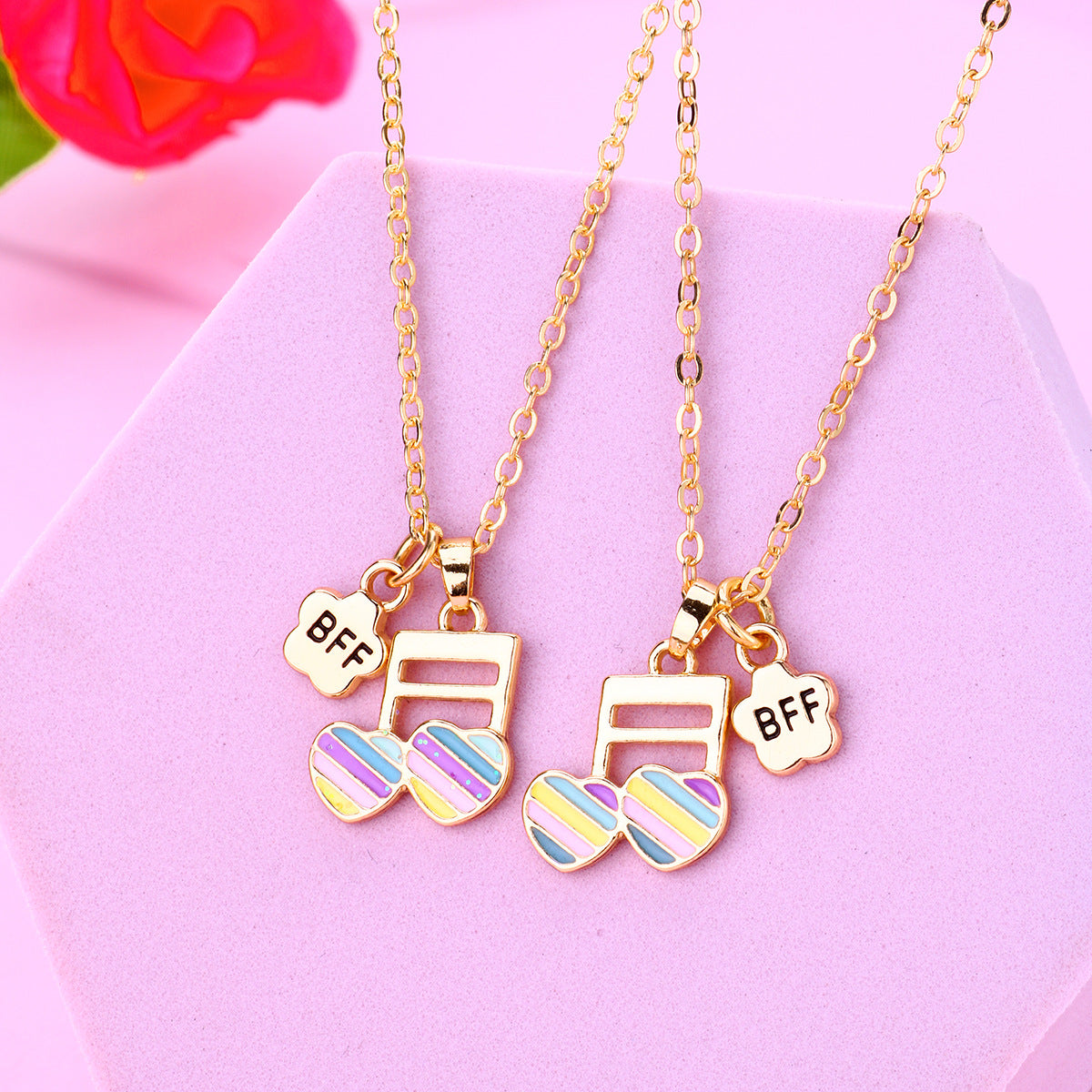 Cute Music Notes Friendship Necklaces Set