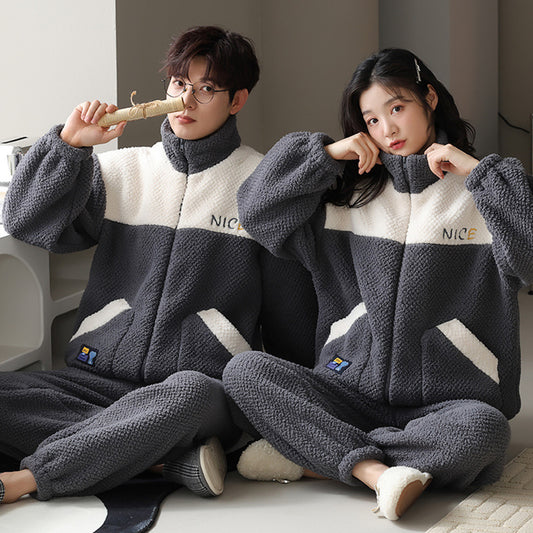 Couple Matching Nightwear Pajamas Set Flannel