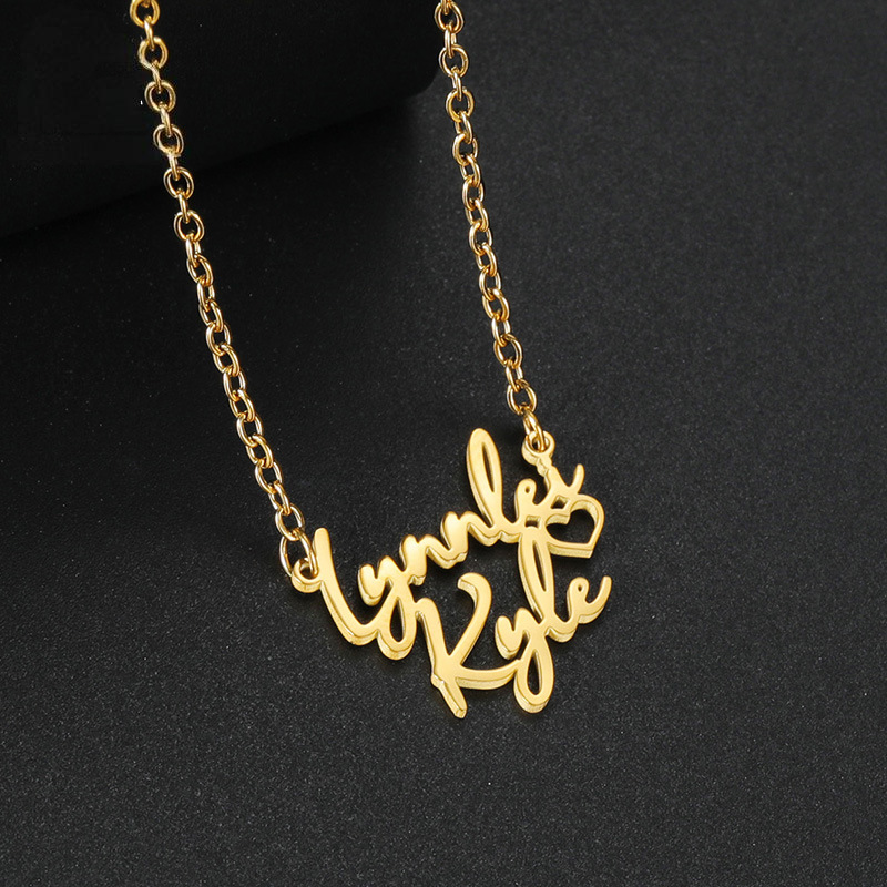 Personal Cursive Couples Name Necklace