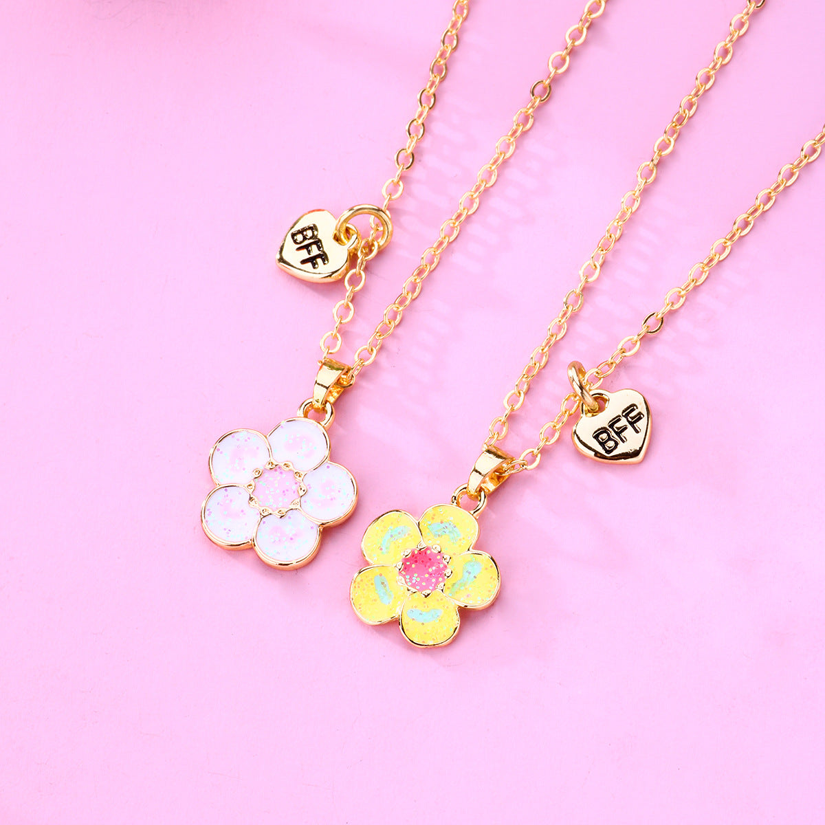 Cute Flower Friendship Necklaces Set