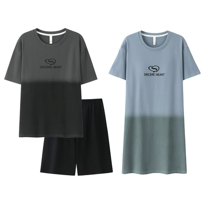 Minimalist Gradient Cotton Couple Sleepwear