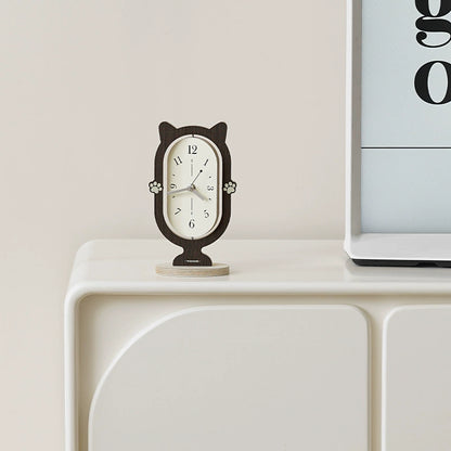 360° Rotating Silent Cat Table Clock