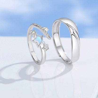 Matching Stars Rings Set for Couples