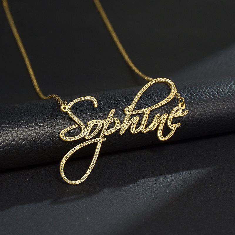 Personal Signature Diamond Name Necklace