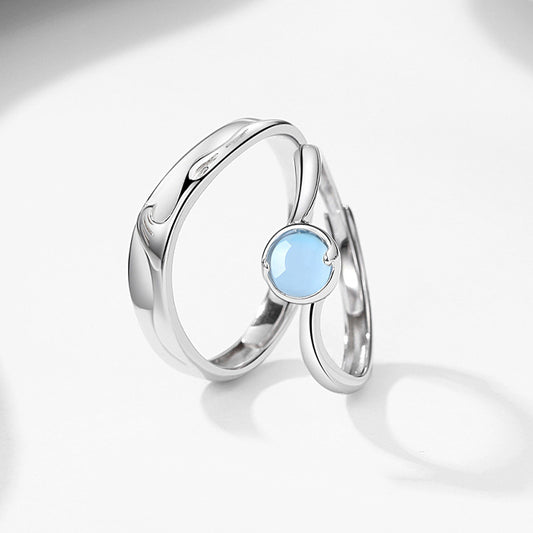 Matching Moonstone Promise Rings for Couples