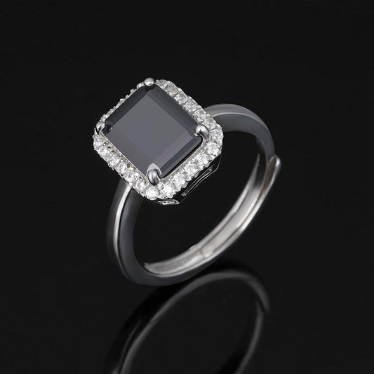 3 Carat Black Moissanite Diamond Women Ring