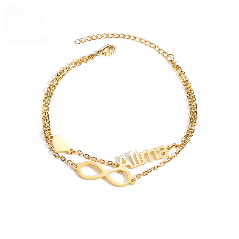 Dual Chain Stackable Name Bracelet