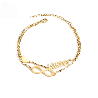 Dual Chain Stackable Name Bracelet