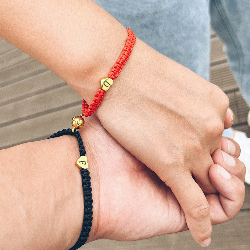 Name Initial Heart Friendship Bracelets Gift Set