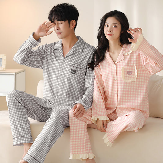 Cotton Loungewear Pajamas Set for Couples