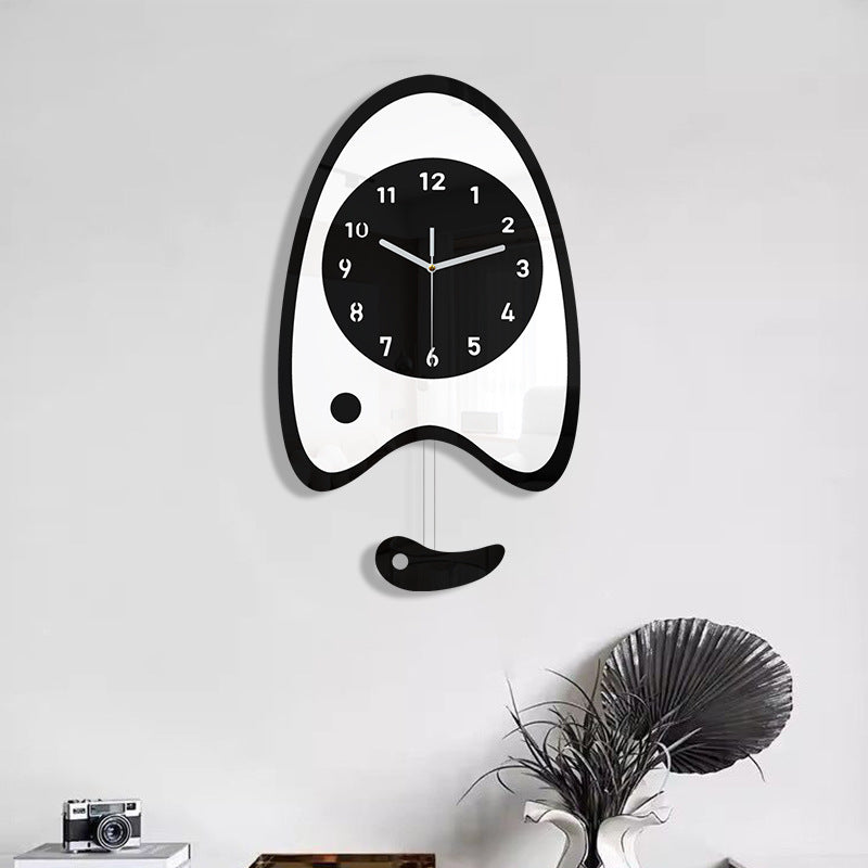 Cute Fish Bait Silent Pendulum Wall Clock (37×21 cm)