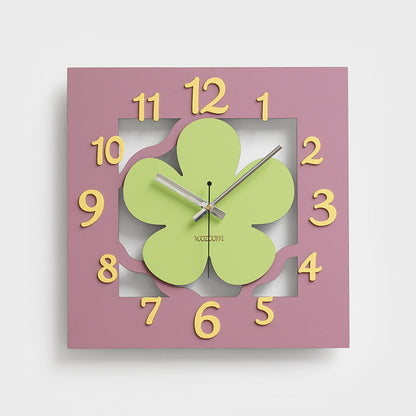 Square Flower Analog Silent Wall Clock