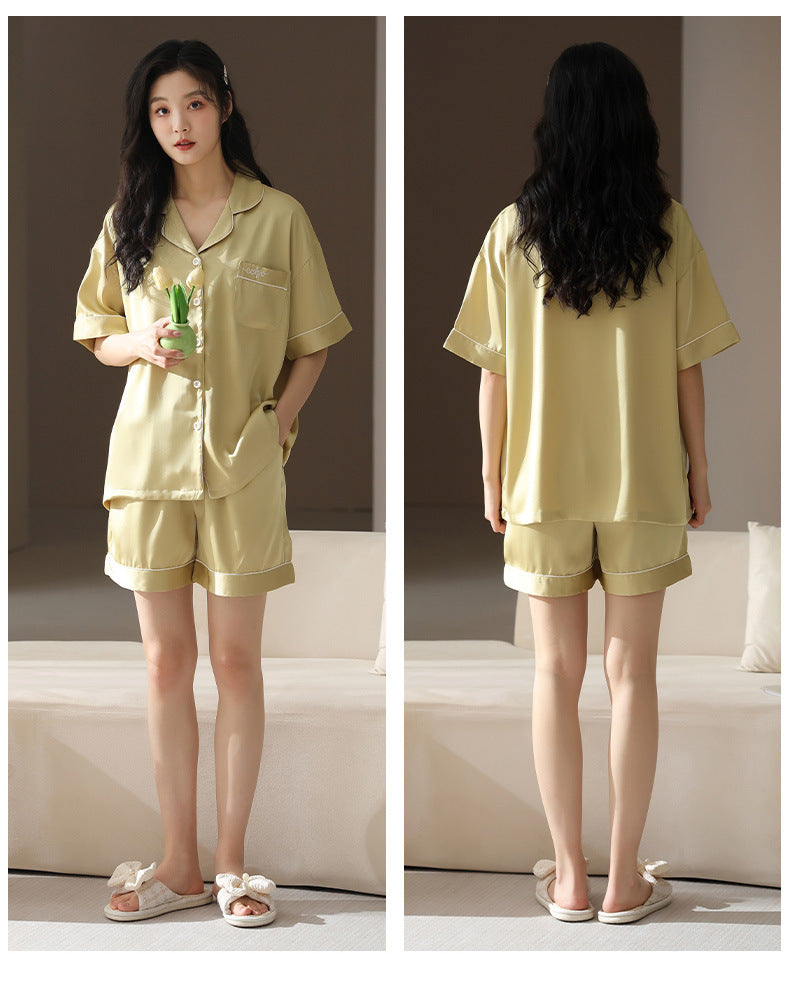 Button Up Summer Pajama Set for Women