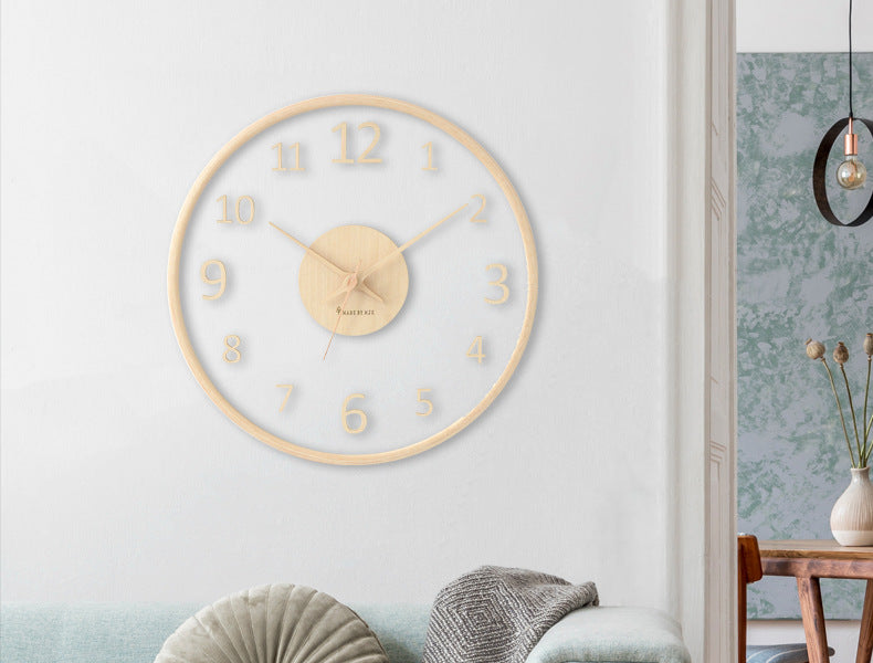 Leaf Hands Solid Wood Analogue Wall Clock (10")