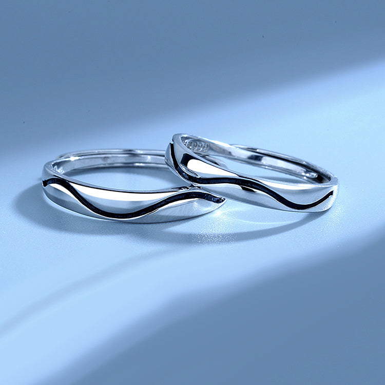 Engraved Infinite Love Promise Rings Set for Couples