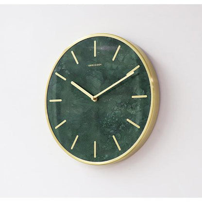 Natural Marble Pendulum Silent Wall Clock (14")