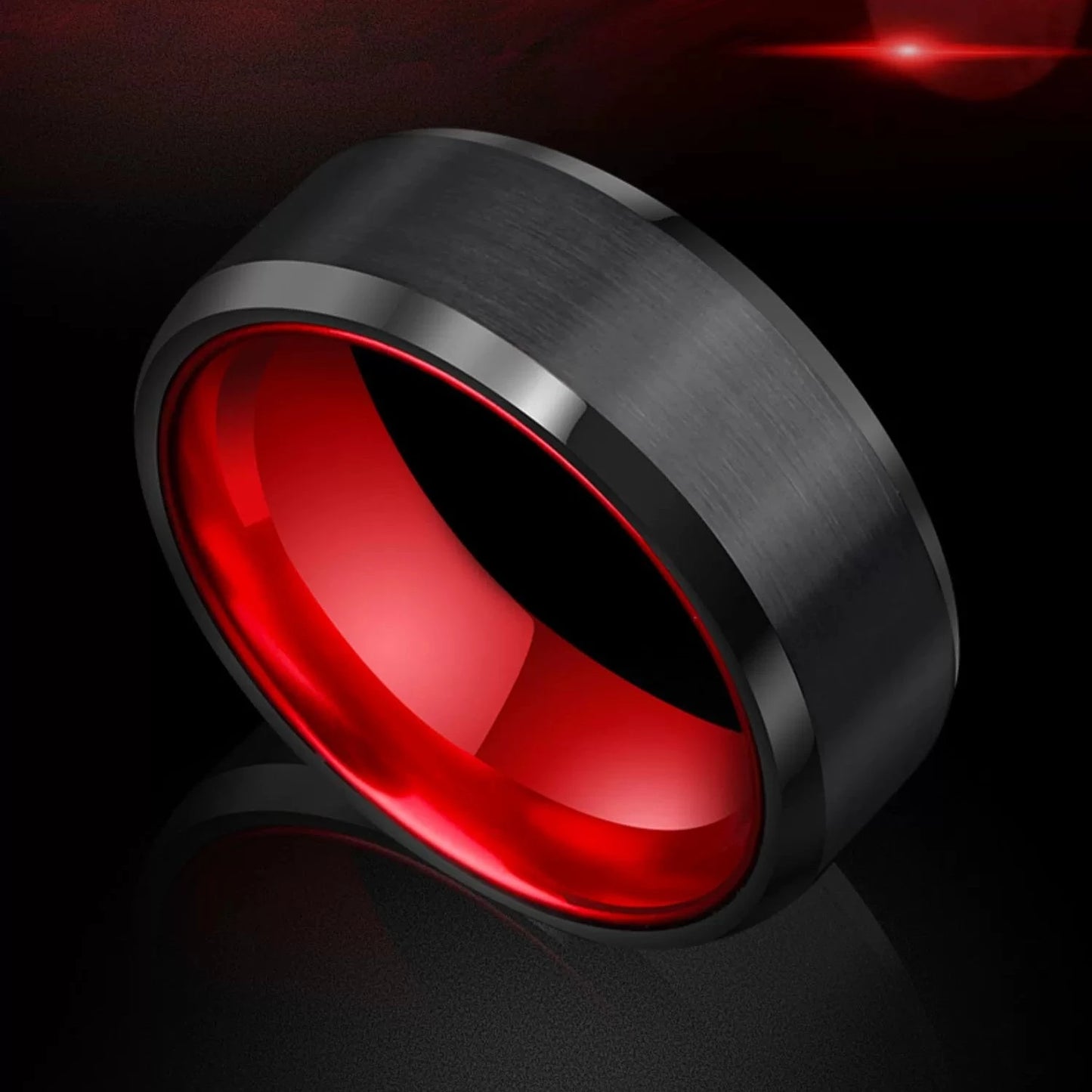 Guys Wedding Band with Names Engraved Tungsten