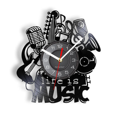 Music Theme Wall Décor Silent Lp Record Clock