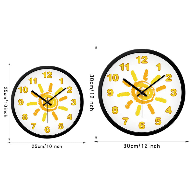 Kids Drawing Theme Silent Wall Clock – Playful & Colorful Design