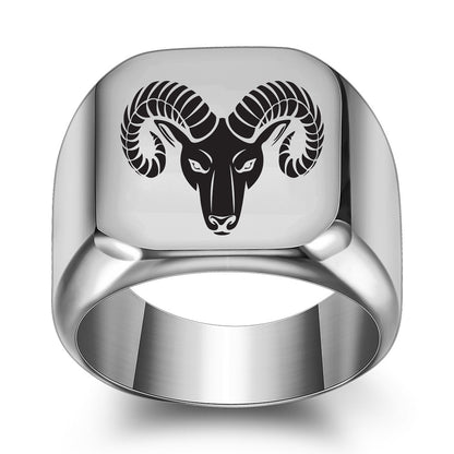 Custom Bull Head Punk Style Mens Ring Gift