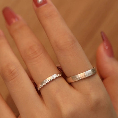 Matching His Hers Couple Wedding Rings Set