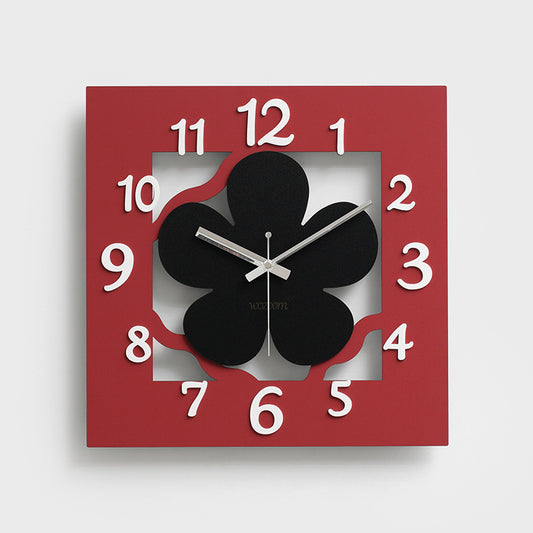 Square Flower Analog Silent Wall Clock