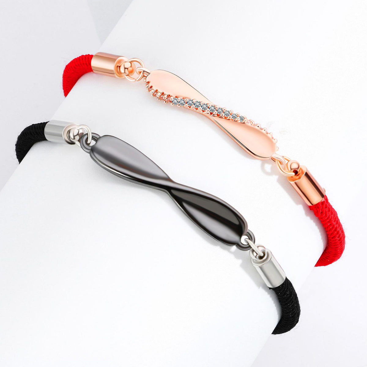 Engravable Mobius Couple Bracelets Set for Two