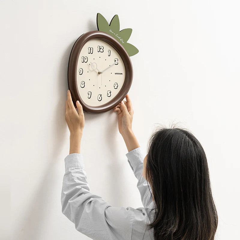 Strawberry Kids Silent Wall Clock – Cute Non-Ticking