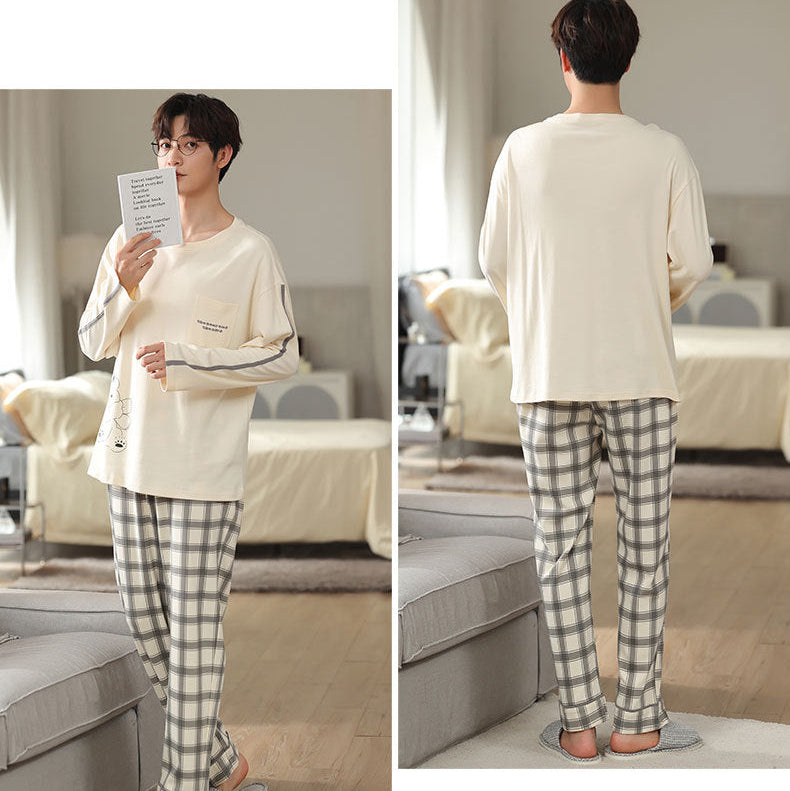 Natural Cozy Cotton Couple Pajamas – Soft & Hypoallergenic Set by Gullei