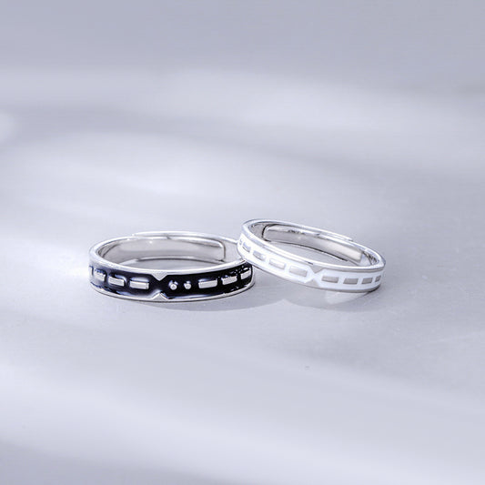 Custom Romantic Morse Code Promise Rings for Couples