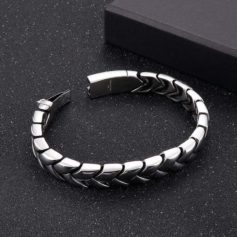 Custom Mens Stainless Steel Bracelet 22cm