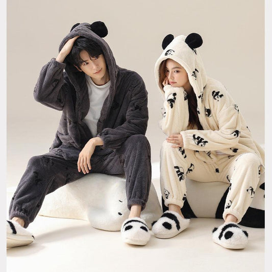 Cute Couples Panda Pajamas Set - Premium Polyester