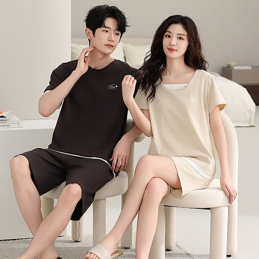 Breathable Cotton Couple's Short Set | Effortless Summer Loungewear
