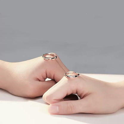 Matching Silver Promise Rings Set for Couples