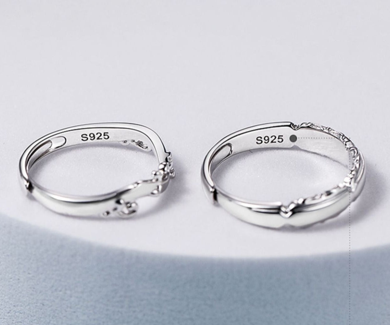 Engraved Couple Wedding Rings Matching Set