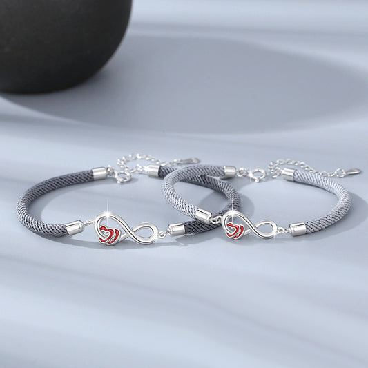 Infinity Distance Relationship Bracelets for Couples
