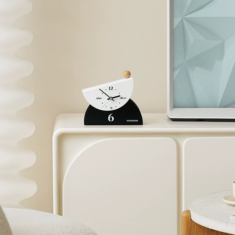 Modern Half-Moon Silent Desk Clock