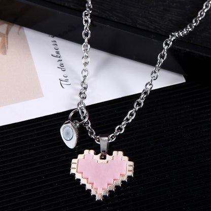 Engraved Magnetic Hearts Necklaces Set for Couples