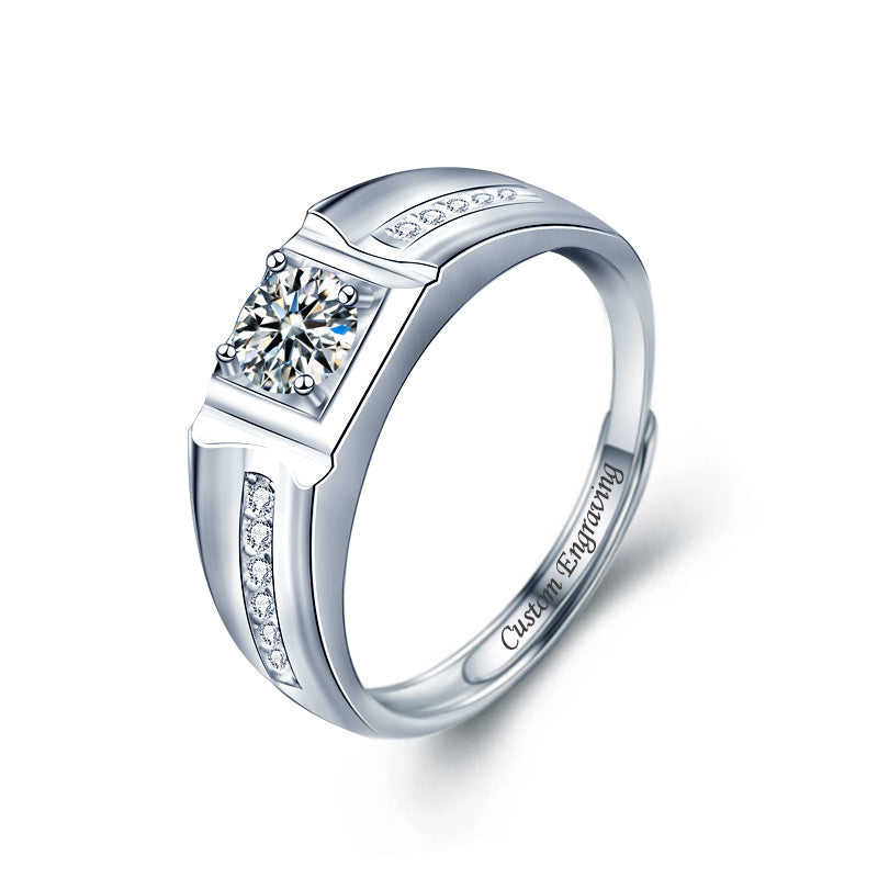 Custom 1 Carat Moissanite Diamond Wedding Band for Men