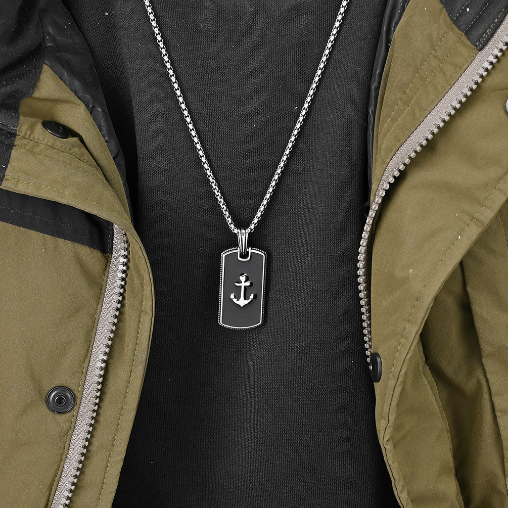 Engraved Military Pendant Army Mens Necklace