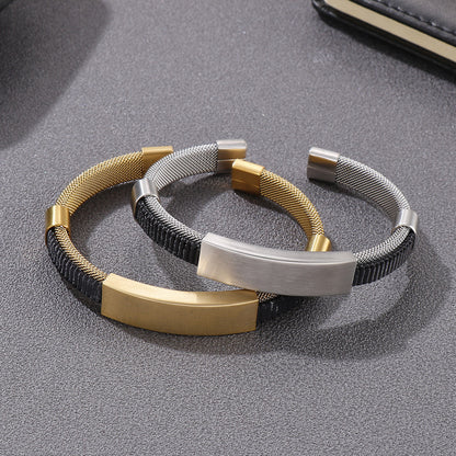 Custom Adjustable Size Mens Bangle Bracelet
