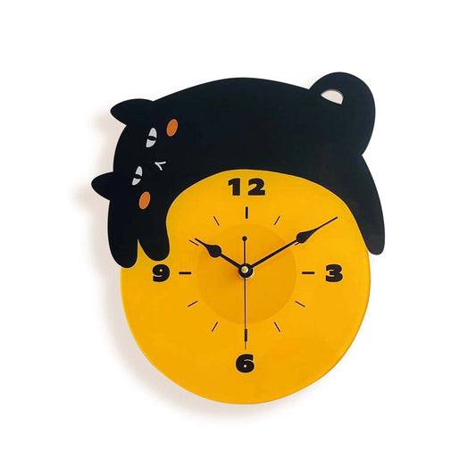 Silent Wall Clock – Sleeping Cat, 30 cm Cute Décor