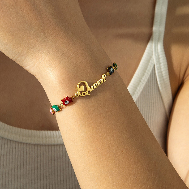 Colorful Charms Name Bracelet