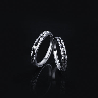 Engraved Romantic Rings Set His and Hers