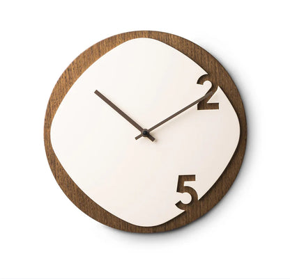 Minimalist Spanish-Style Wooden Wall Clock — 12" (Acrylic + Wood)