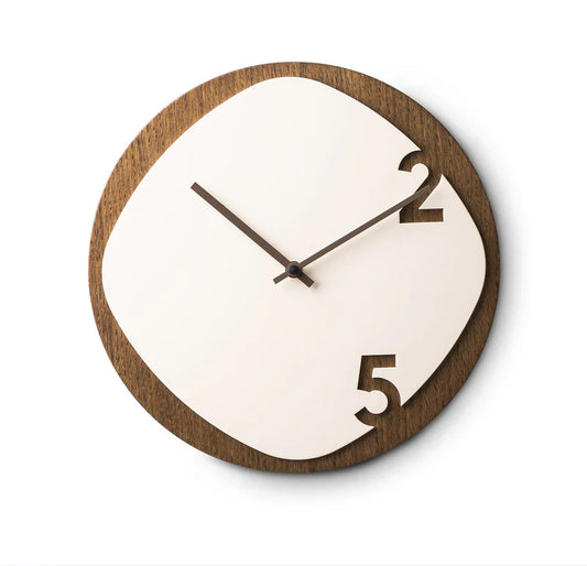 Minimalist Spanish-Style Wooden Wall Clock — 12" (Acrylic + Wood)