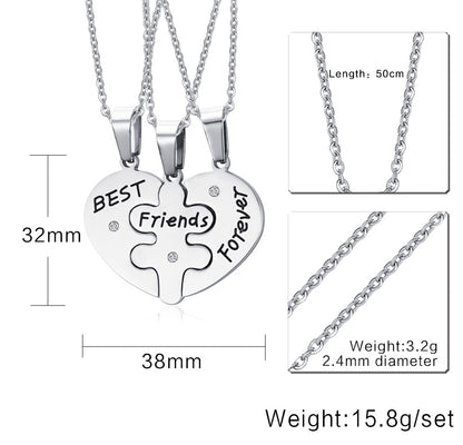 Personalized Best Friends Forever Necklaces Set for 3