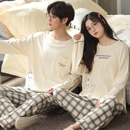 Natural Cozy Cotton Couple Pajamas – Soft & Hypoallergenic Set by Gullei