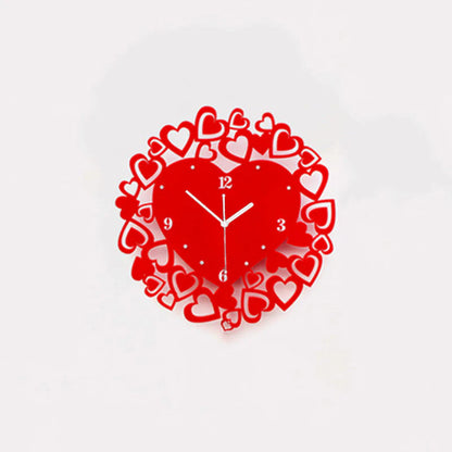 Hearts Acrylic Wall Decorative Silent Clock – Romantic Boho Chic Design